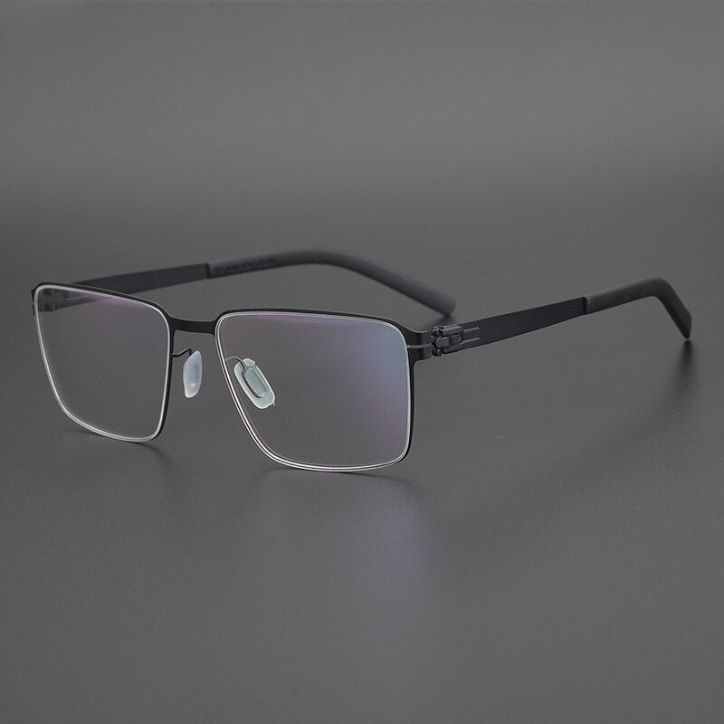 Gatenac Unisex Full Rim Square Titanium Alloy Eyeglasses Gxyj1075 Full Rim Gatenac Black  