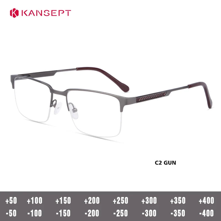Kansept Women's Semi Rim Square Alloy Reading Glasses 72701