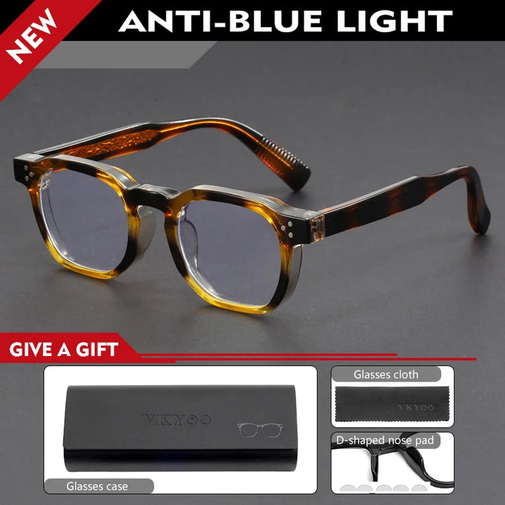 Vicky Unisex Full Rim Square Brow Line Acetate Reading Glasses 527499