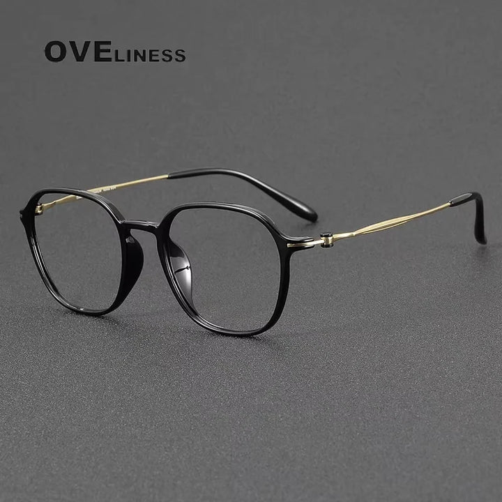 Oveliness Women's Full Rim Square Acetate Titanium Eyeglasses 86652
