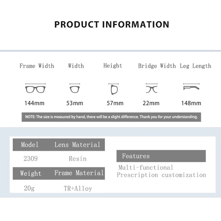 Kocolior Unisex Full Rim Round Tr 90 Alloy Photochromic Reading Glasses 422309