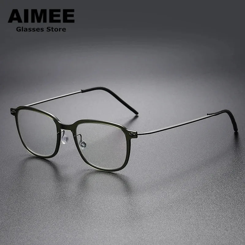 Aimee Women's Full Rim Square Titanium Acetate Eyeglasses 26510