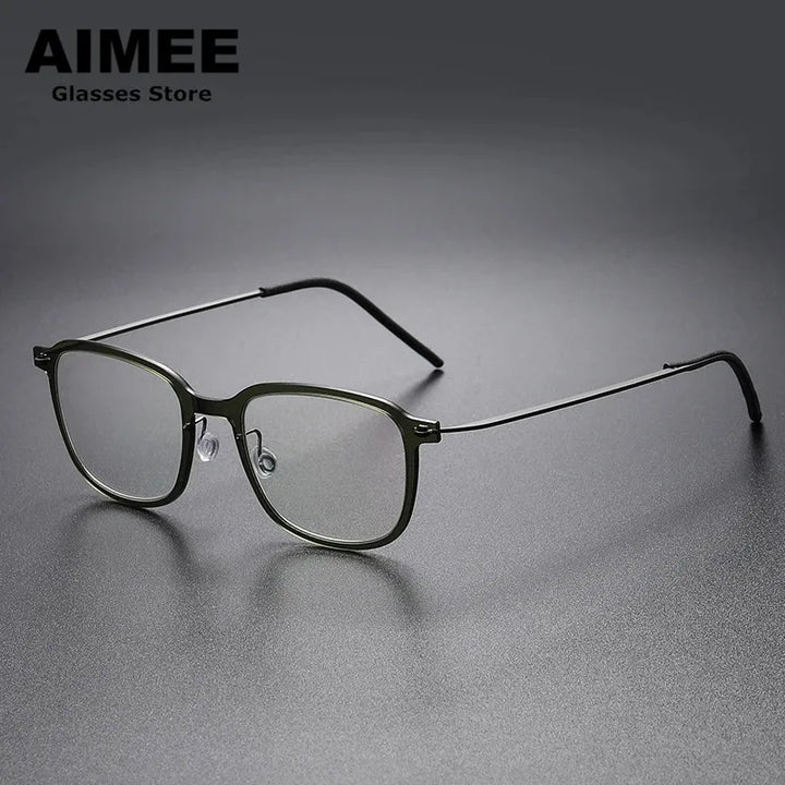 Aimee Women's Full Rim Square Titanium Acetate Eyeglasses 26510