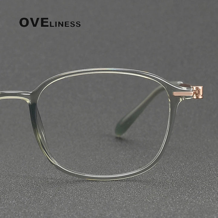 Oveliness Women's Full Rim Square Titanium Ultem Eyeglasses 8670 Full Rim Oveliness   