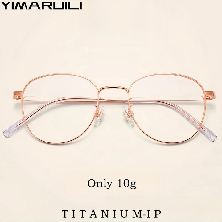 Yimaruili Unisex Full Rim Oval Square Titanium Eyeglasses Y8901 Full Rim Yimaruili Eyeglasses   