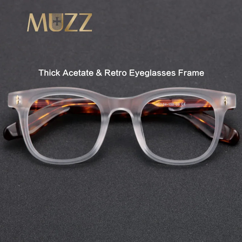 Muzz Unisex Full Rim Oval Square Thick Acetate Eyeglasses 48639