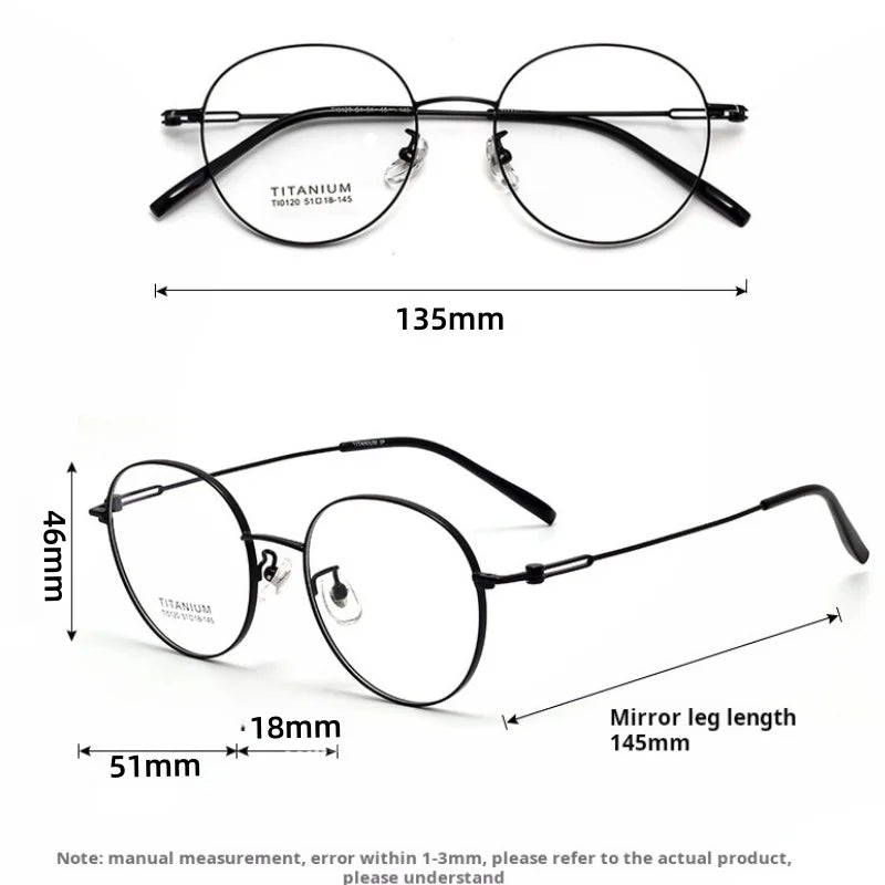 Xbora Women's Full Rim Round Oval Titanium Eyeglasses 540120