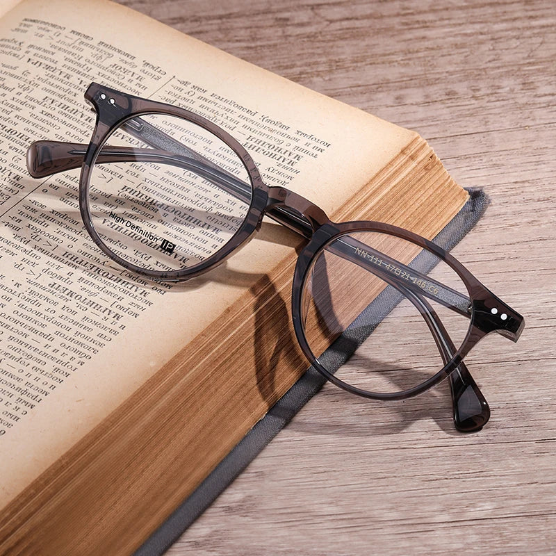 Black Mask Women's Full Rim Round Acetate Eyeglasses 934111
