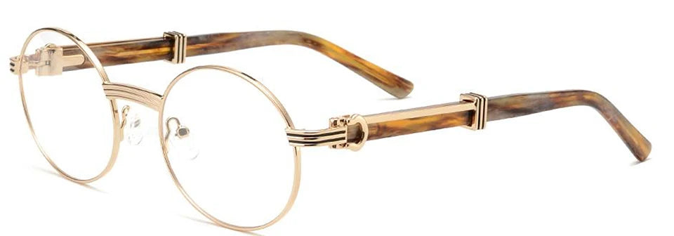 Esnbie Unisex Full Rim Round Alloy Eyeglasses 25SM083-1