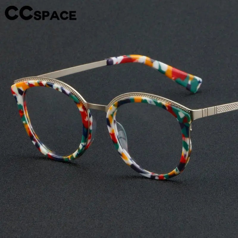 CCSpace Unisex Full Rim Large Cat Eye Acetate Eyeglasses 56913 Full Rim CCspace   