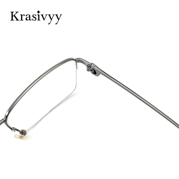 Krasivyy Men's Semi Rim Square Titanium Eyeglasses Kr02180 Semi Rim Krasivyy   