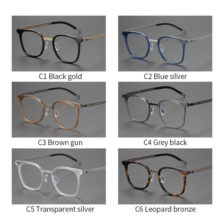 Oveliness Unisex Full Rim Square Titanium Eyeglasses Full Rim Oveliness   