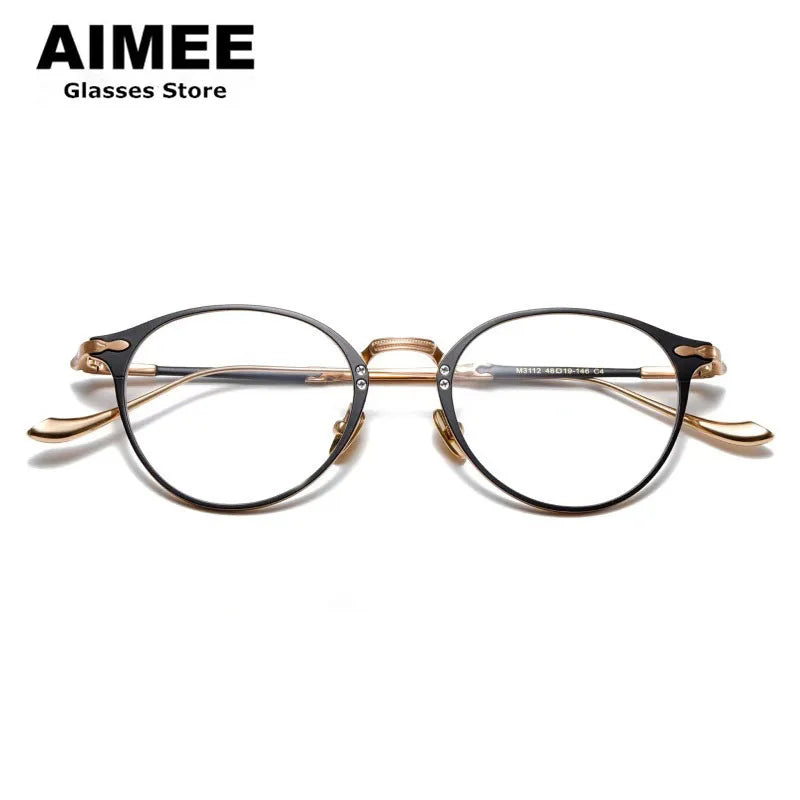 Aimee Unisex Full Rim Oval Round Titanium Eyeglasses 3112 Full Rim Aimee   