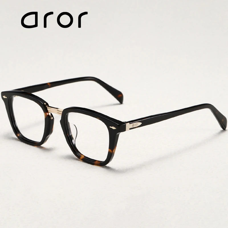 Aror Women's Full Rim Square Thick Acetate Alloy Eyeglasses 19133