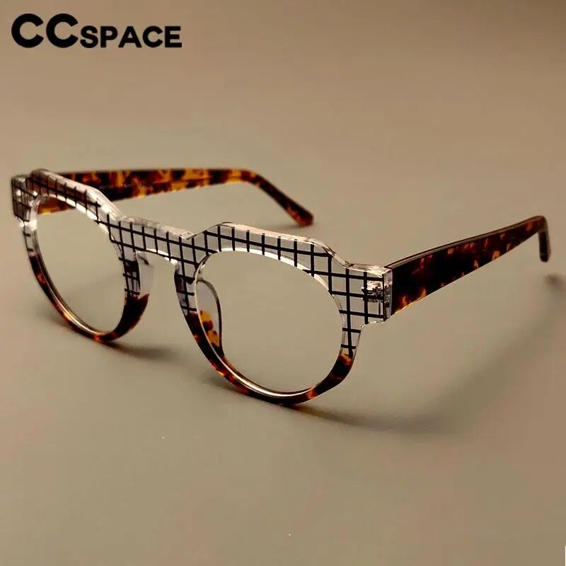 CCSpace Women's Full Rim Round Acetate Reading Glasses R56307 Reading Glasses CCspace   