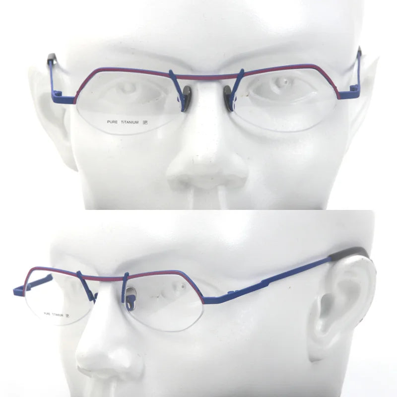 Muzz T7785 unisex small semi-rimless titanium prescription eyeglasses — view 11