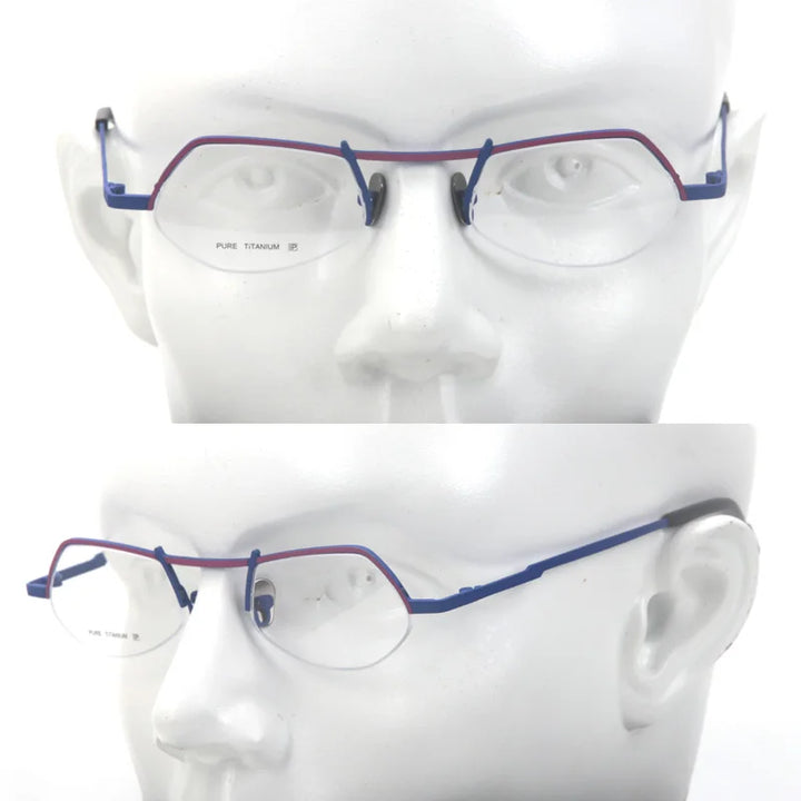 Muzz T7785 unisex small semi-rimless titanium prescription eyeglasses — view 11