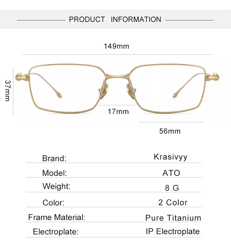 Krasivyy Women's Full Rim Square Titanium Eyeglasses A2015 Full Rim Krasivyy   