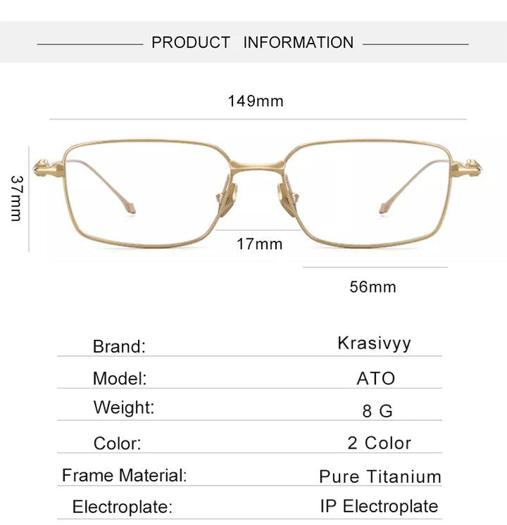 Krasivyy Women's Full Rim Square Titanium Eyeglasses A2015 Full Rim Krasivyy   