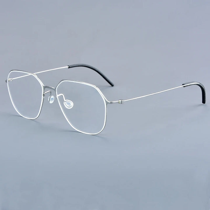 Aimee Unisex Full Rim Polygon Oval Titanium Eyeglasses 15505