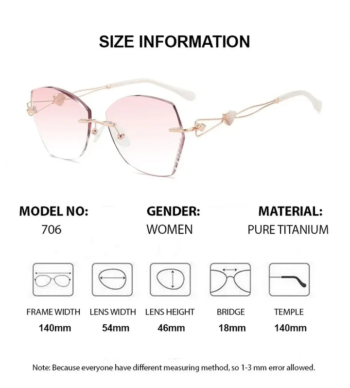 Summer Flower Women's Rimless Butterly Titanium Eyeglasses 706141