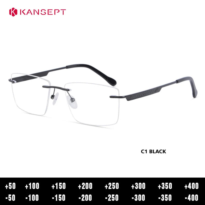 Kansept Women's Rimless Square Alloy Reading Glasses 72601