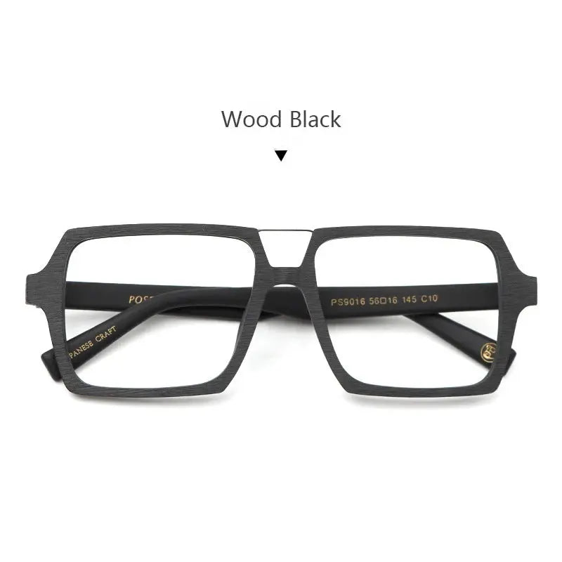 Hdcrafter Semi Rim Double Bridge Square Acetate Wood Frames 901600 Hdcrafter Eyeglasses