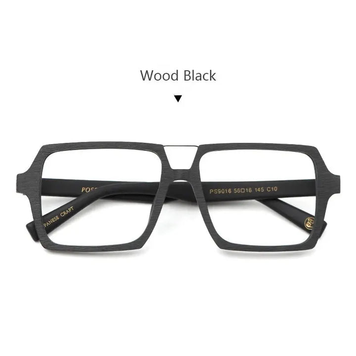 Hdcrafter Semi Rim Double Bridge Square Acetate Wood Frames 901600 Hdcrafter Eyeglasses