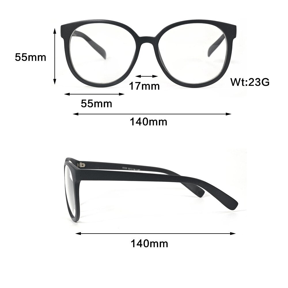 Cubojue Unisex Full Rim Square Tr 90 Titanium Presbyopic Reading Glasses 8056p Reading Glasses Cubojue   
