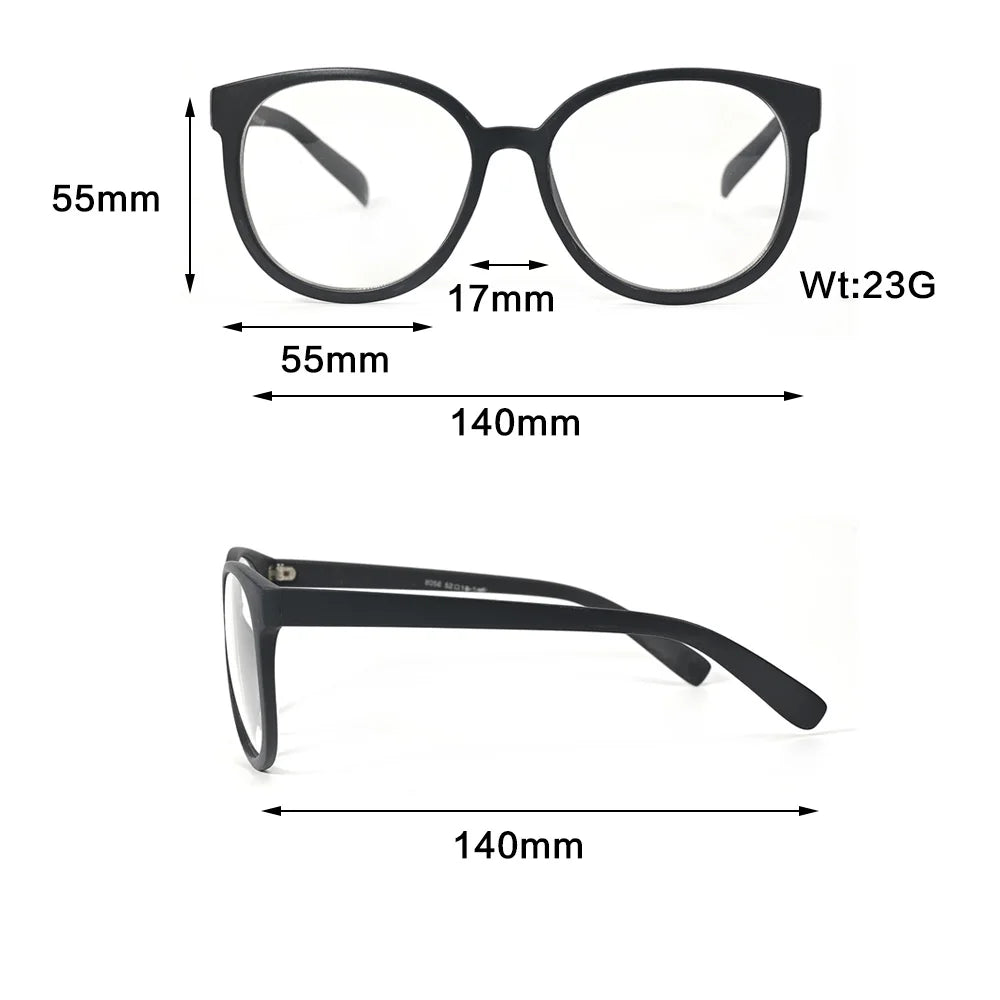 Cubojue Women's Full Rim Oval Square Tr 90 Titanium Reading Glasses 55140 Reading Glasses Cubojue