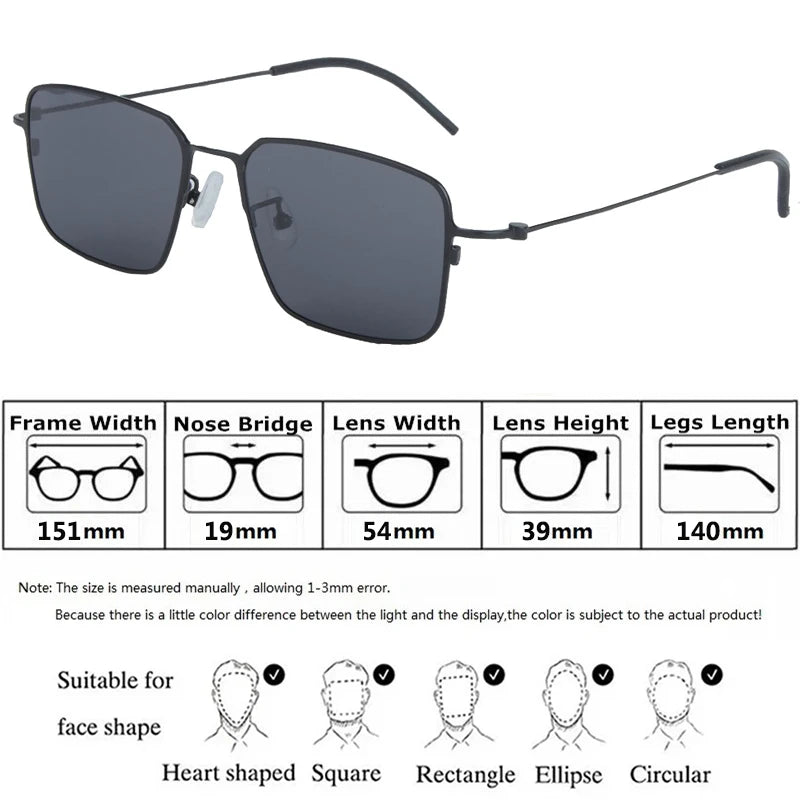 Bobbie Men Full Rim Square Titanium Polarized Sunglasses KMN502