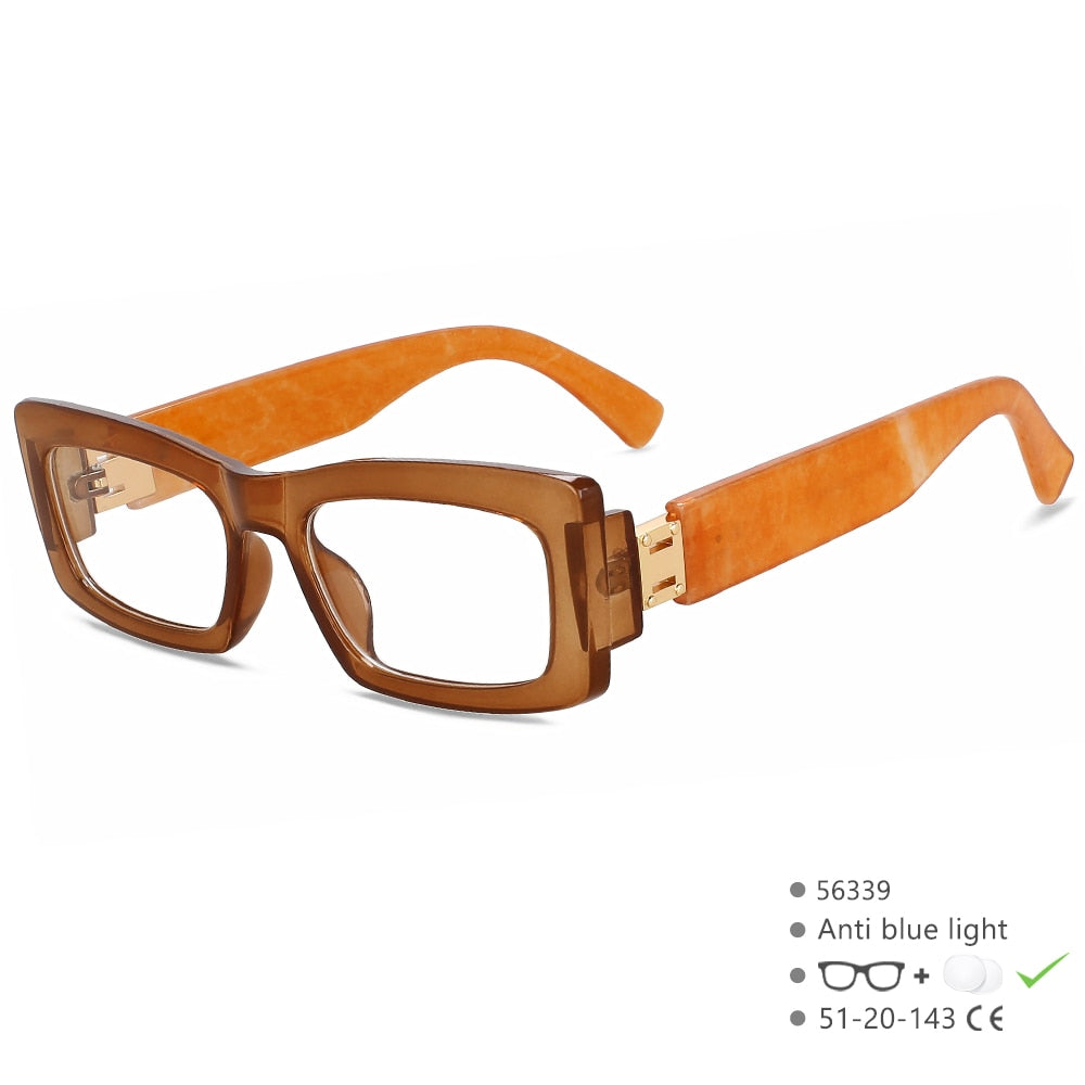 CCspace Women's Full Rim Rectangle Tr 90 Eyeglasses 56339 Full Rim CCspace C7Orange  