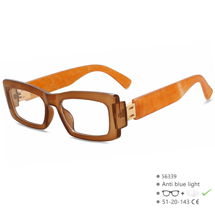 CCspace Women's Full Rim Rectangle Tr 90 Eyeglasses 56339 Full Rim CCspace C7Orange  