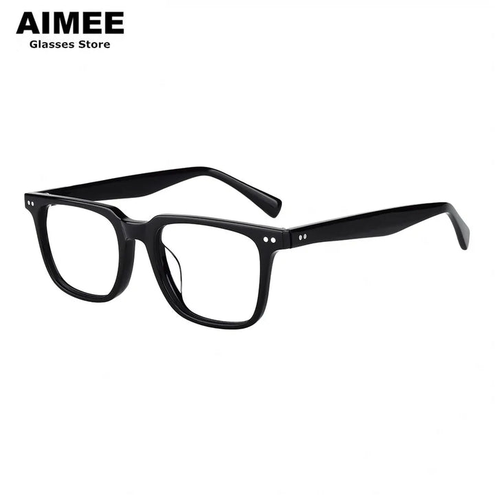 Aimee Unisex Full Rim Square Thick Acetate Temple Eyeglasses 5419 Full Rim Aimee   