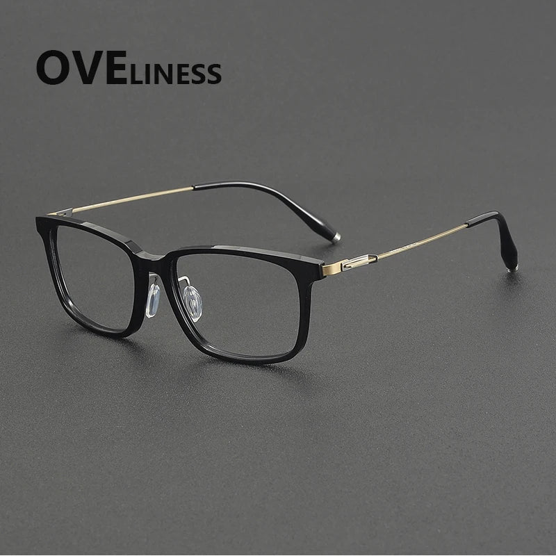 Oveliness Unisex Full Rim Square Acetate Titanium Eyeglasses 202510