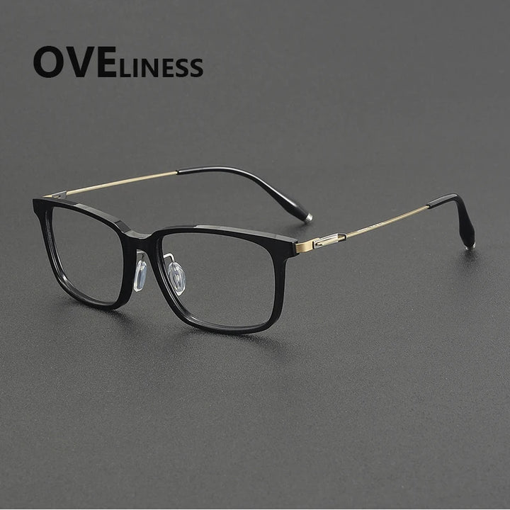 Oveliness Unisex Full Rim Square Acetate Titanium Eyeglasses 202510