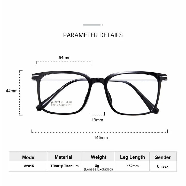 Gmei Women's Full Rim Square Tr 90 Titanium Eyeglasses 82015