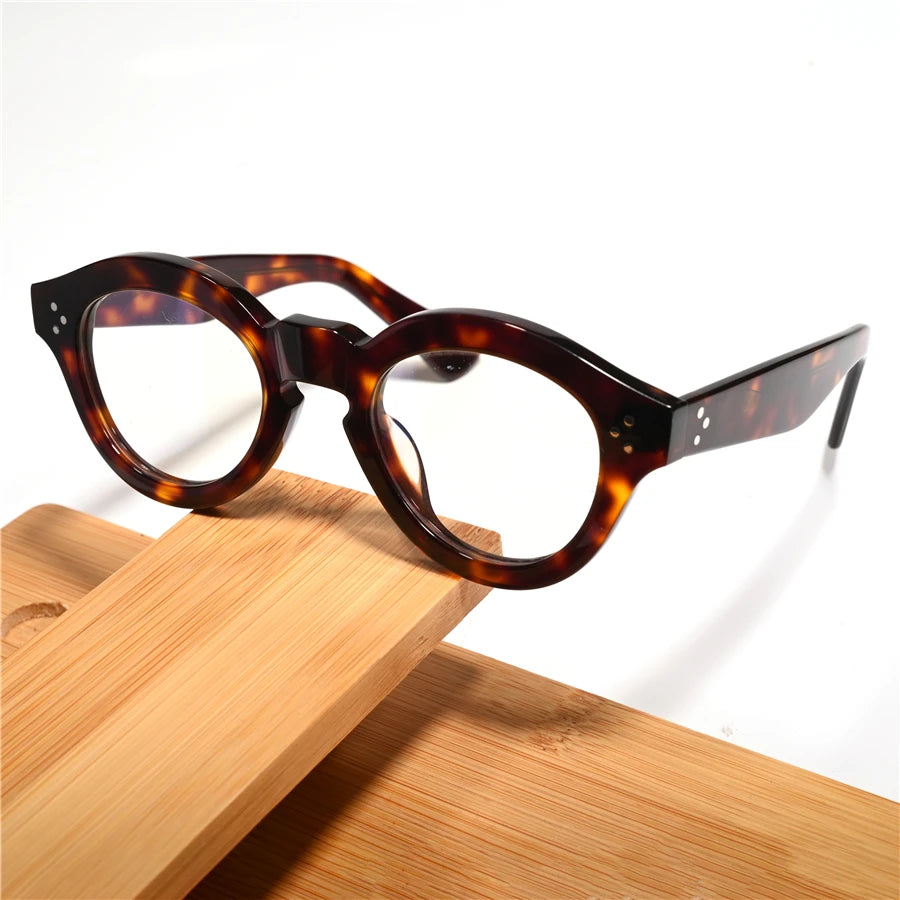 Cubojue Unisex Full Rim Thick Acetate Reading Glasses 51394 Reading Glasses Cubojue tortoise +100