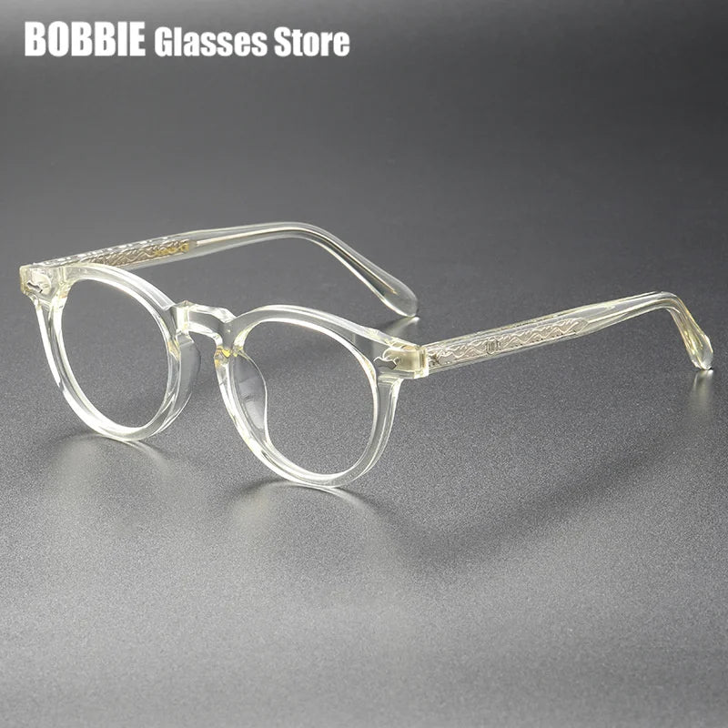 Bobbie Unisex Full Rim Oval Round Acetate Titanium Eyeglasses 765053