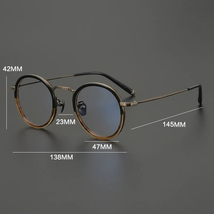 Gatenac Women's Full Rim Oval Round Acetate Titanium Eyeglasses G1288