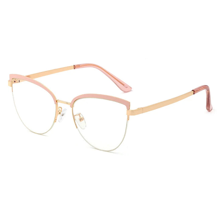 Handoer Women's Full Rim Oval Cat Eye Alloy Eyeglasses 95679