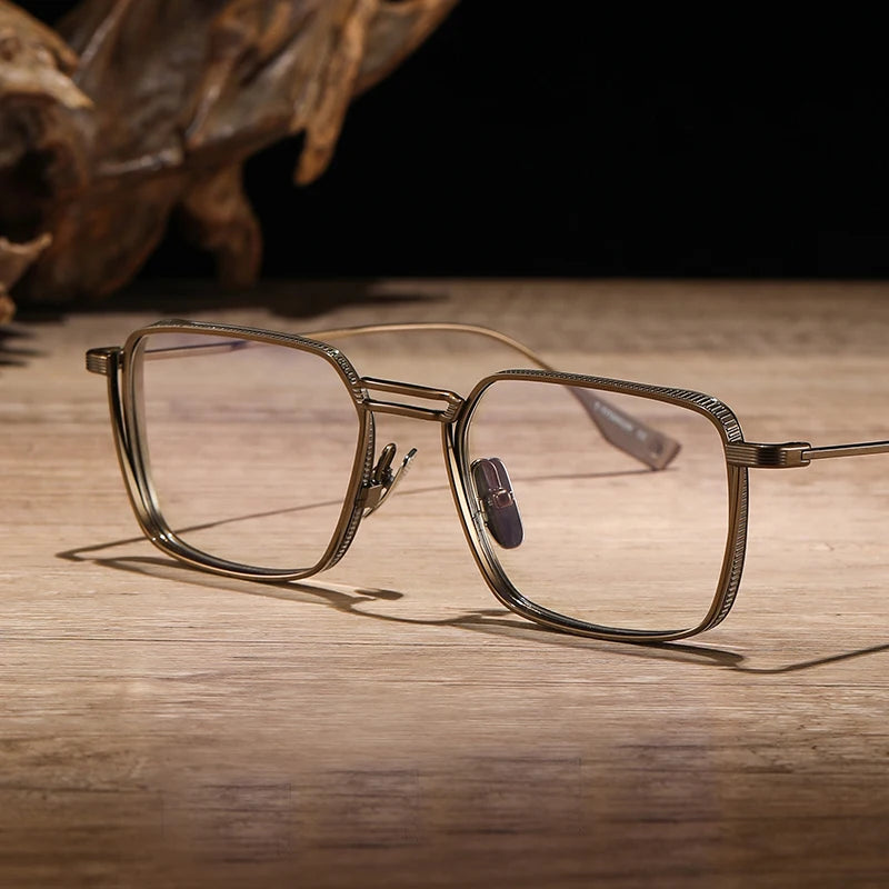 Blackmask Unisex Full Rim Square Titanium Eyeglasses BM-D125