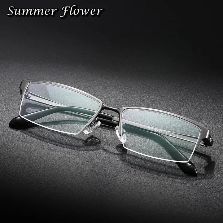 Summer Flower Unisex Semi Rim Square Titanium Eyeglasses 18504/03
