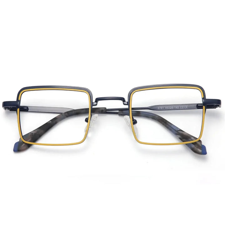 Muzz Unisex Full Rim Square Acetate Titanium Eyeglasses 87814