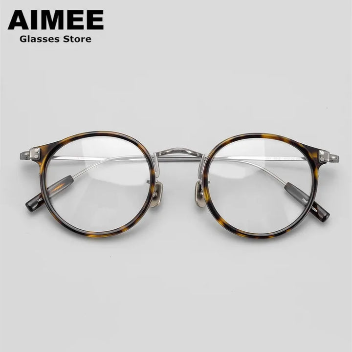 Aimee Women's Full Rim Round Titanium Acetate Eyeglasses Full Rim Aimee   