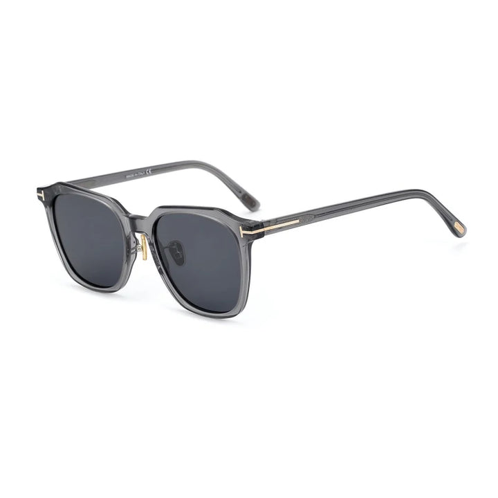 Black Mask Men's Full Rim Square Acetate Polarized Sunglasses Tf971 Sunglasses Black Mask Clear Gray As Shown 