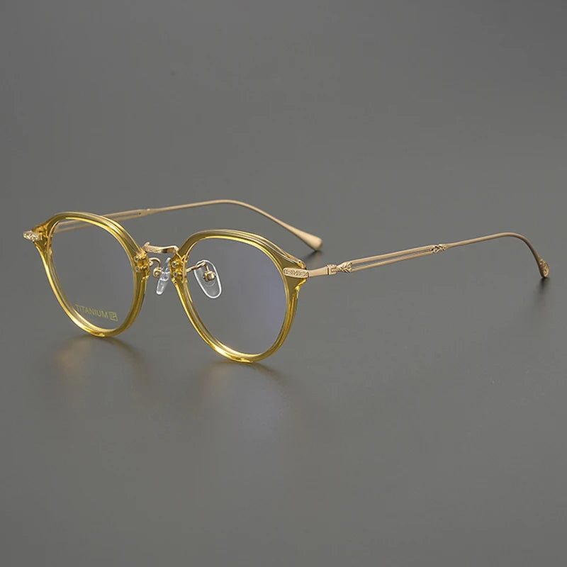 Nobler Unisex Full Rim Oval Square Acetate Titanium Eyeglasses 98002