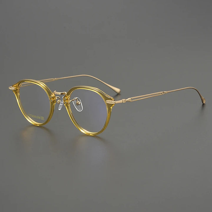 Nobler Unisex Full Rim Oval Square Acetate Titanium Eyeglasses 98002