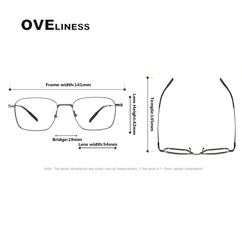 Oveliness Unisex Full Rim Square Titanium Eyeglasses 81026