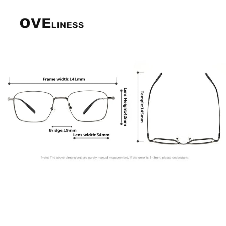 Oveliness Unisex Full Rim Square Titanium Eyeglasses 81026